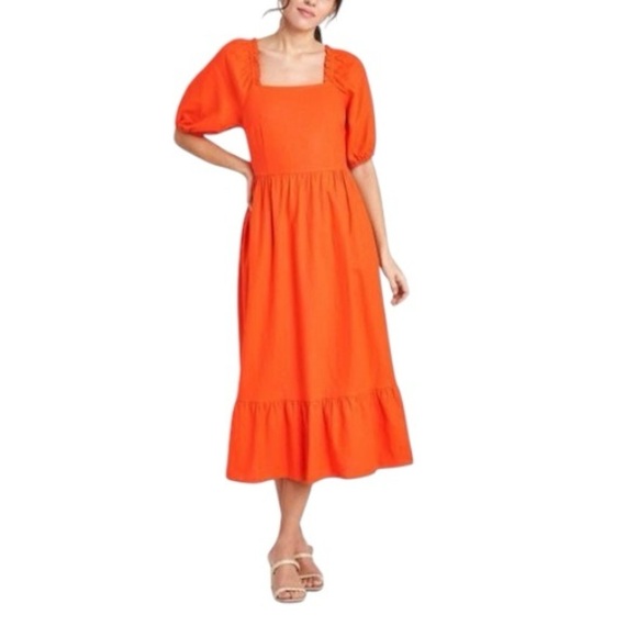 Who What Wear Dress Orange Medium - Picture 2 of 10